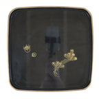 Japanese Wooden Legged Tray Lacquered Table Vtg Ozen Black UR796