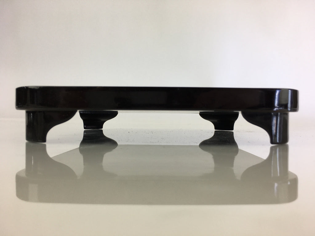 Japanese Wooden Legged Tray Lacquered Table Vtg Ozen Black UR796