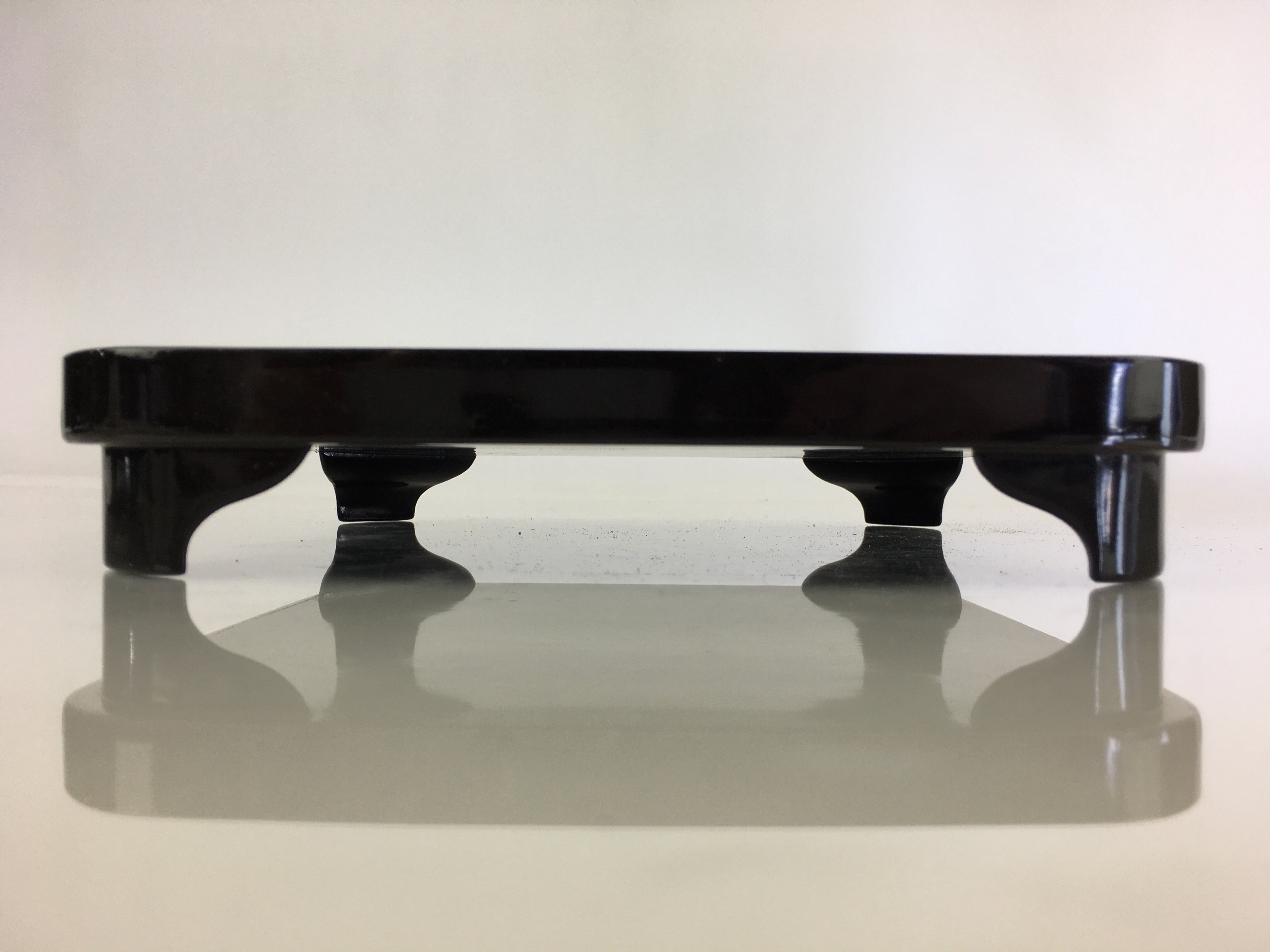 Japanese Wooden Legged Tray Lacquered Table Vtg Ozen Black UR796