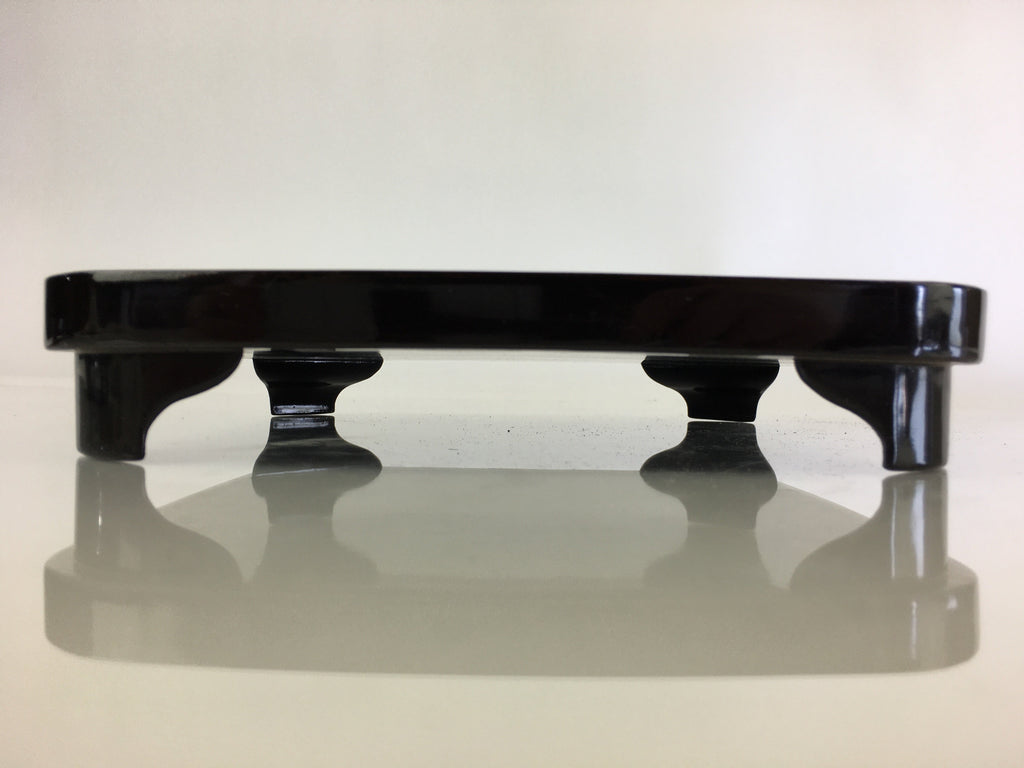 Japanese Wooden Legged Tray Lacquered Table Vtg Ozen Black UR796