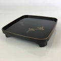 Japanese Wooden Legged Tray Lacquered Table Vtg Ozen Black UR796