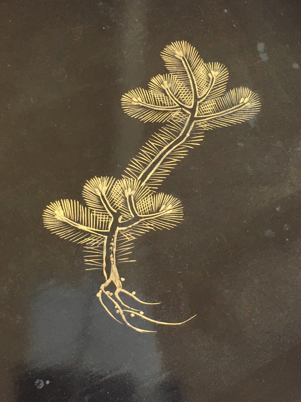 Japanese Wooden Legged Tray Lacquered Table Vtg Ozen Black UR797