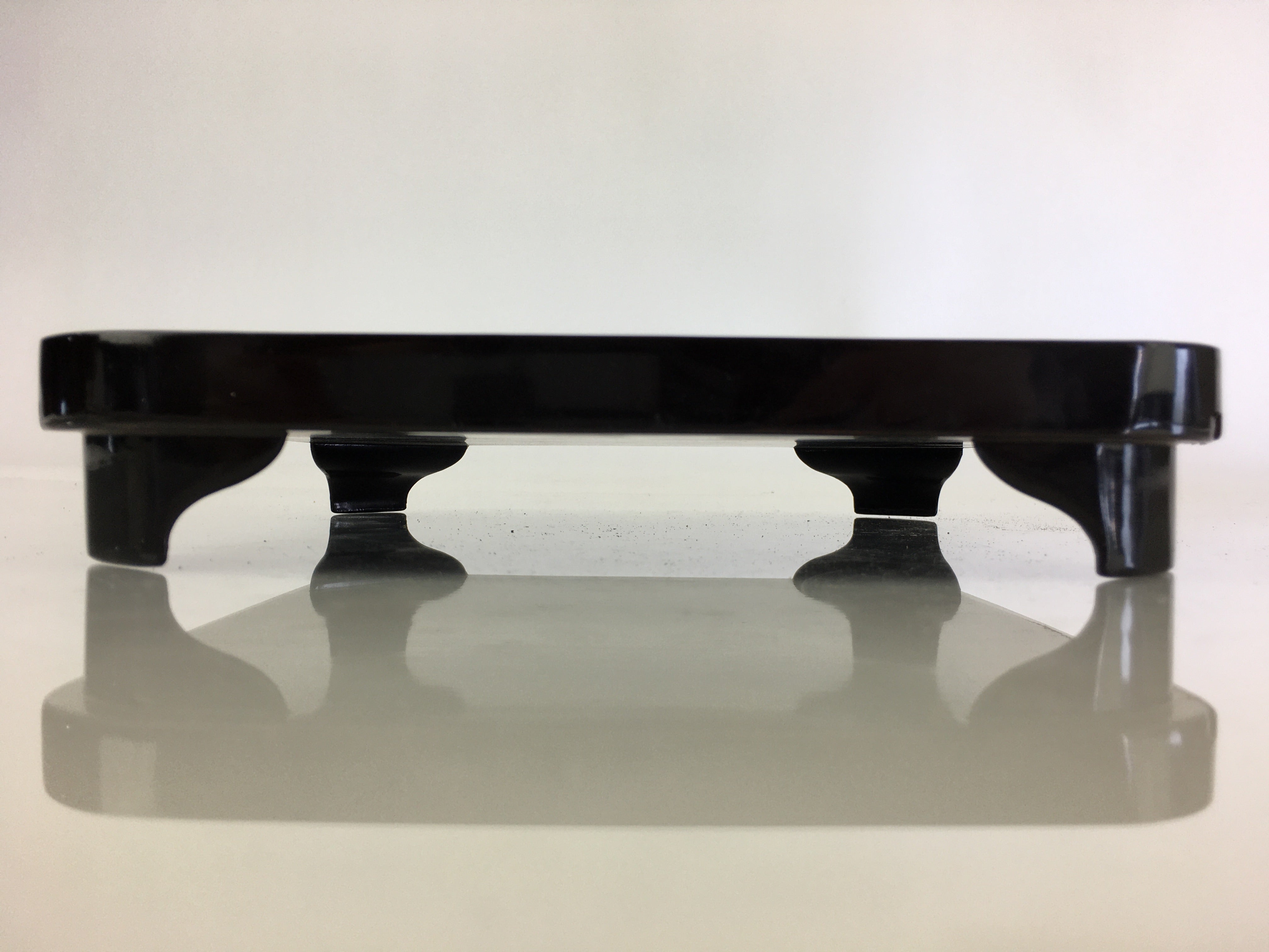 Japanese Wooden Legged Tray Lacquered Table Vtg Ozen Black UR797