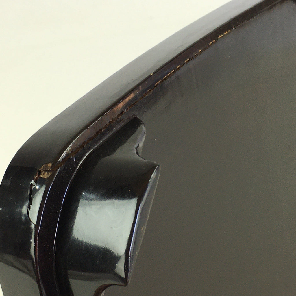 Japanese Wooden Legged Tray Lacquered Table Vtg Ozen Black UR797