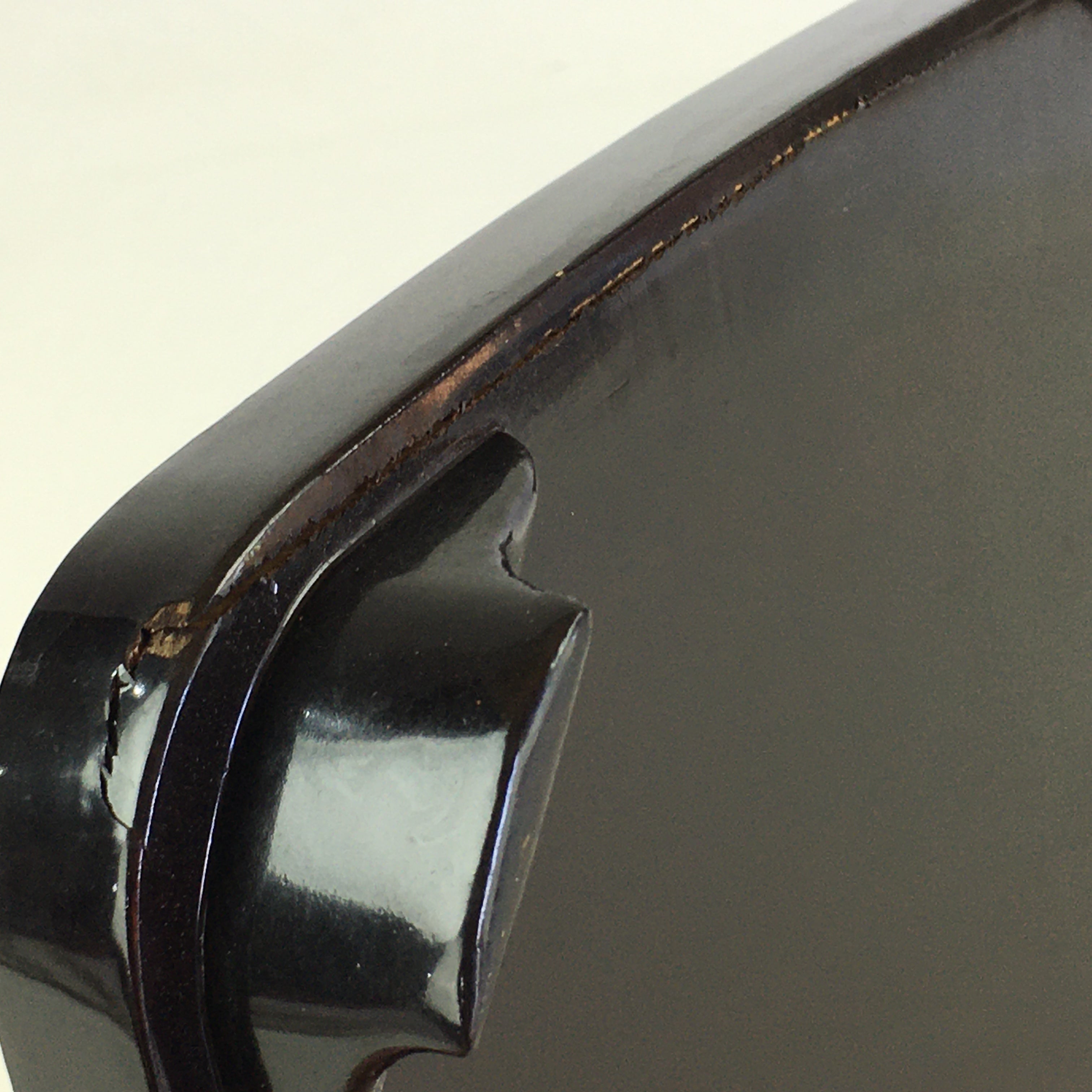 Japanese Wooden Legged Tray Lacquered Table Vtg Ozen Black UR797