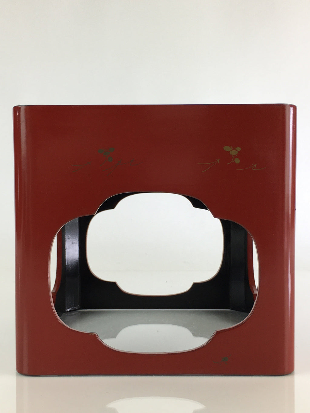Japanese Wooden Legged Tray Lacquered Table Vtg Ozen Maki-e Red UR803