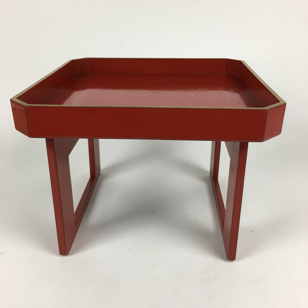 Japanese Wooden Legged Tray Lacquered Table Vtg Ozen Red Nurimono UR625