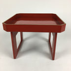 Japanese Wooden Legged Tray Lacquered Table Vtg Ozen Red Nurimono UR625