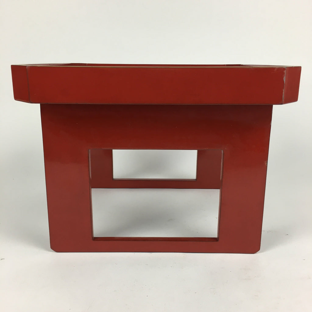 Japanese Wooden Legged Tray Lacquered Table Vtg Ozen Red Nurimono UR625