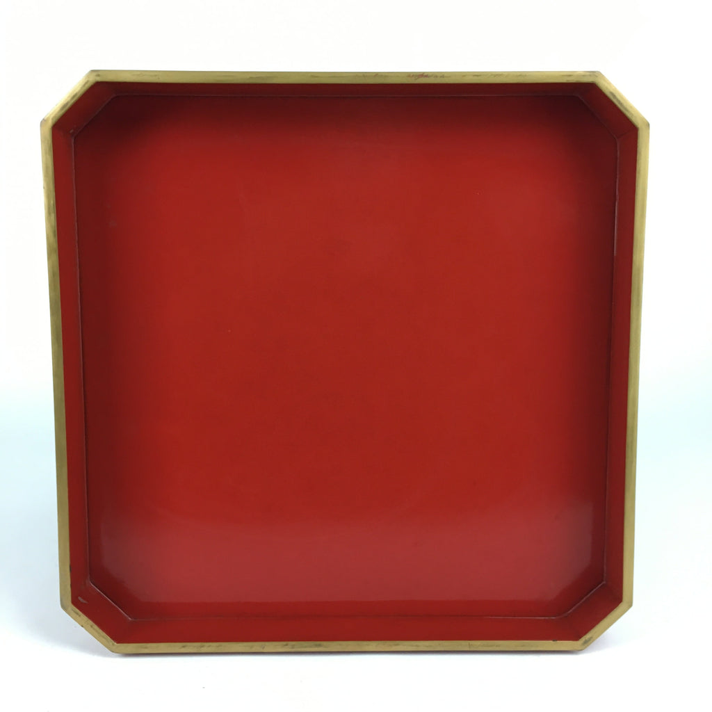 Japanese Wooden Legged Tray Lacquered Table Vtg Ozen Red Nurimono UR625
