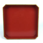 Japanese Wooden Legged Tray Lacquered Table Vtg Ozen Red Nurimono UR625