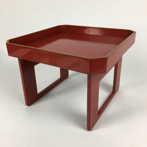 Japanese Wooden Legged Tray Lacquered Table Vtg Ozen Red Nurimono UR625