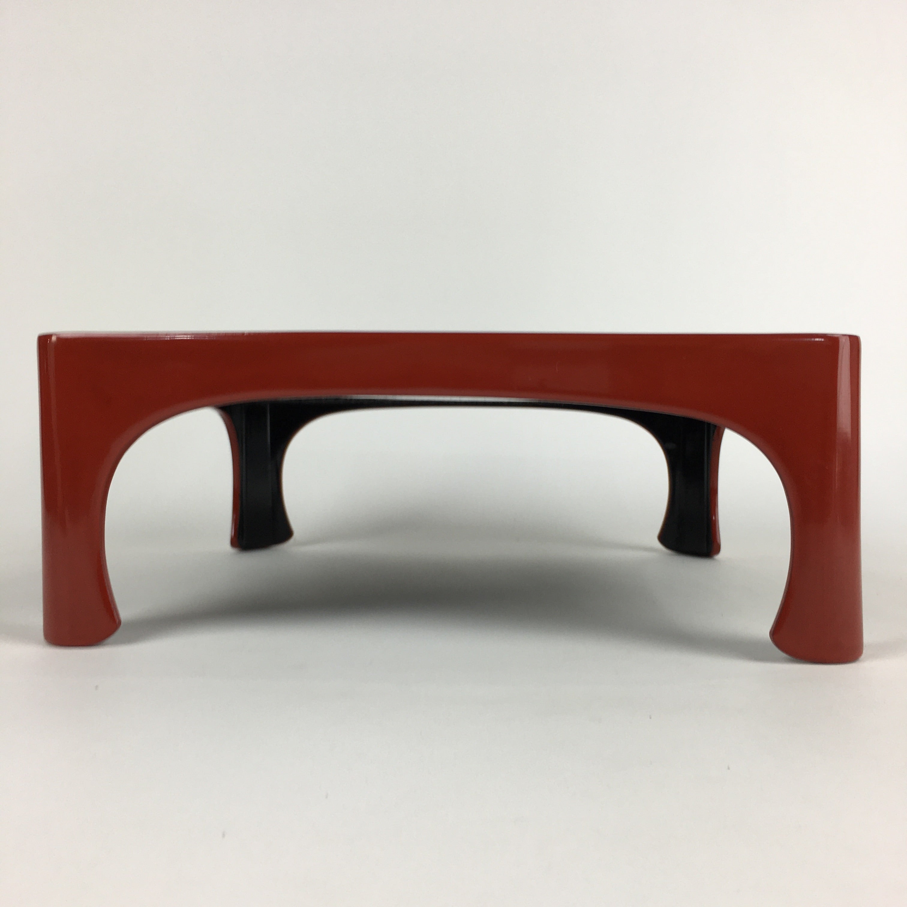Japanese Wooden Legged Tray Lacquered Table Vtg Ozen Red Nurimono UR738