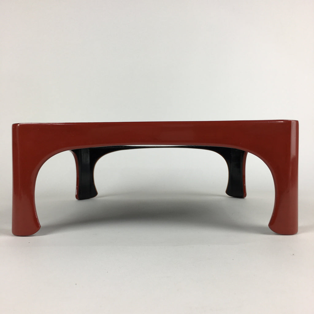 Japanese Wooden Legged Tray Lacquered Table Vtg Ozen Red Nurimono UR738
