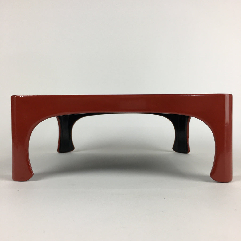 Japanese Wooden Legged Tray Lacquered Table Vtg Ozen Red Nurimono UR738