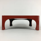 Japanese Wooden Legged Tray Lacquered Table Vtg Ozen Red Nurimono UR738
