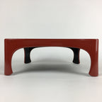 Japanese Wooden Legged Tray Lacquered Table Vtg Ozen Red Nurimono UR740