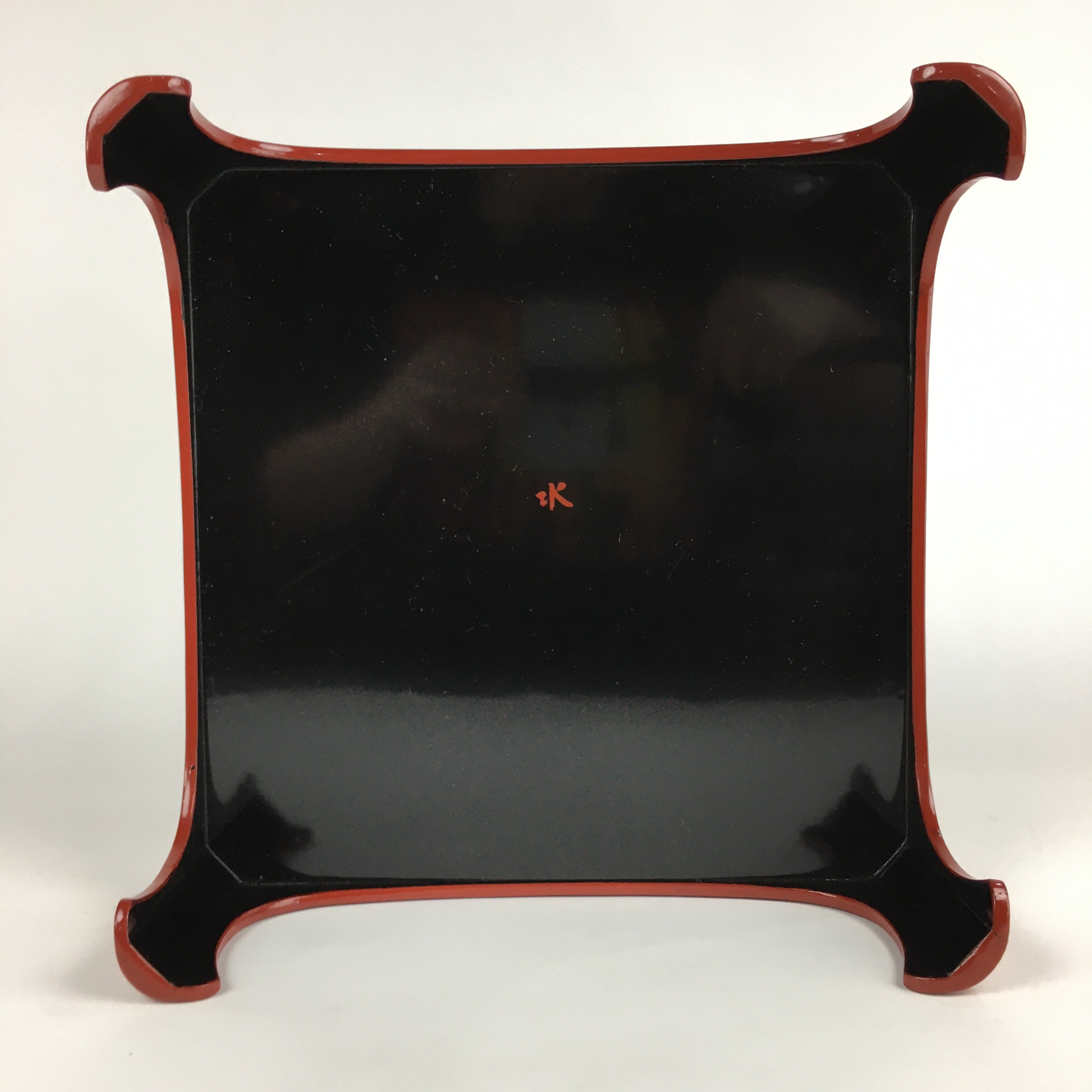 Japanese Wooden Legged Tray Lacquered Table Vtg Ozen Red Nurimono UR740