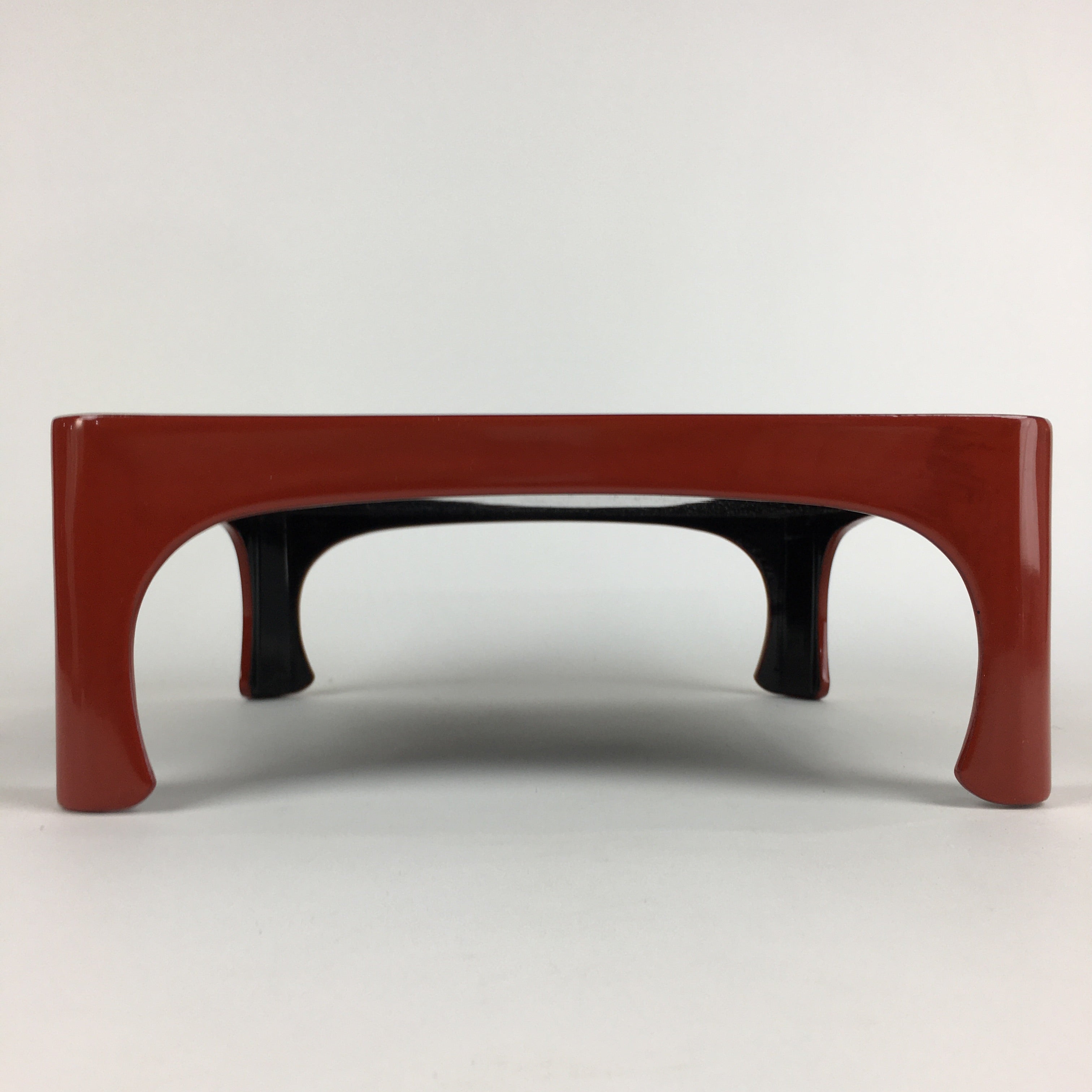 Japanese Wooden Legged Tray Lacquered Table Vtg Ozen Red Nurimono UR741