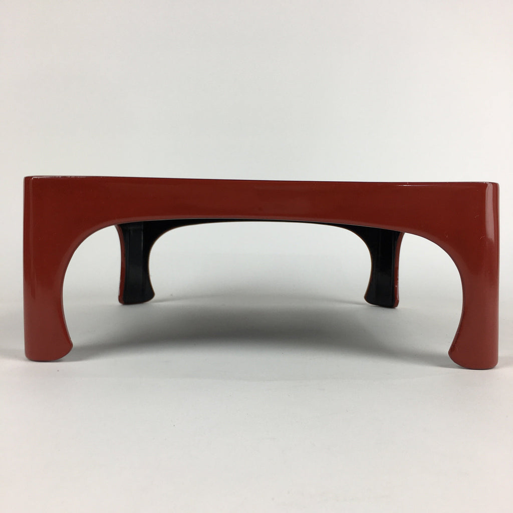 Japanese Wooden Legged Tray Lacquered Table Vtg Ozen Red Nurimono UR741