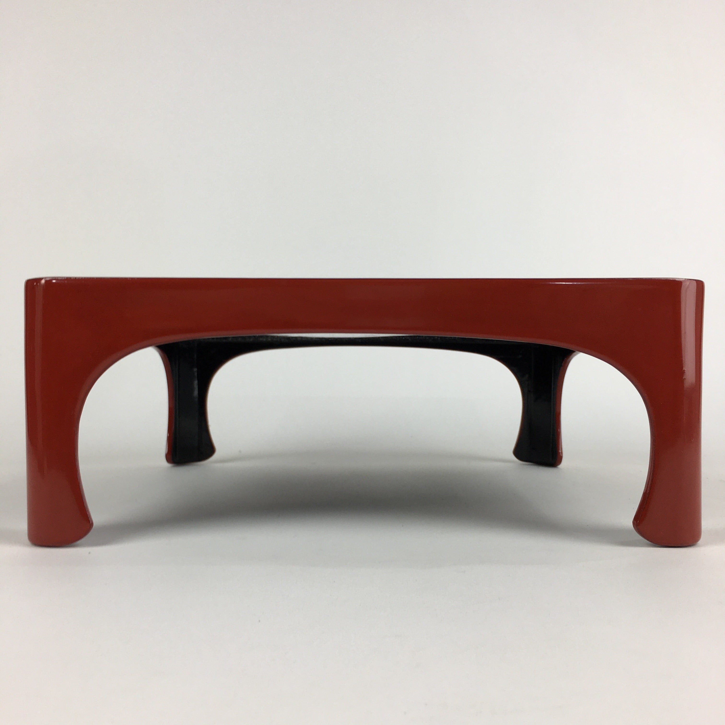 Japanese Wooden Legged Tray Lacquered Table Vtg Ozen Red Nurimono UR741