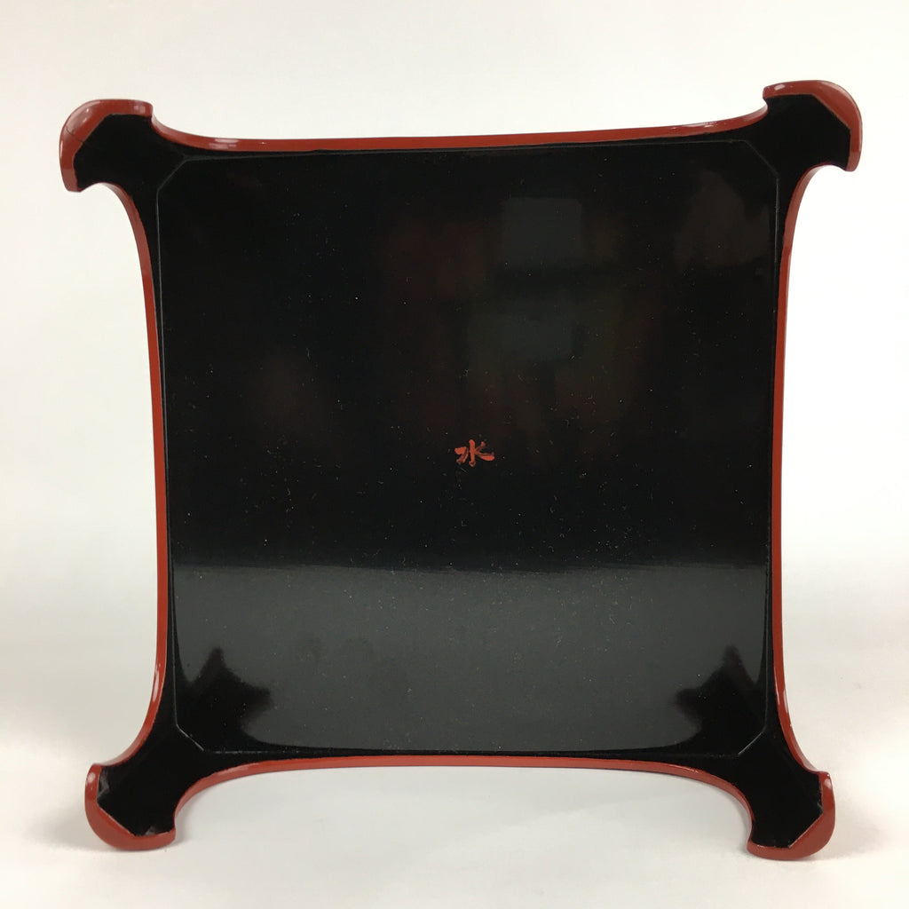 Japanese Wooden Legged Tray Lacquered Table Vtg Ozen Red Nurimono UR741
