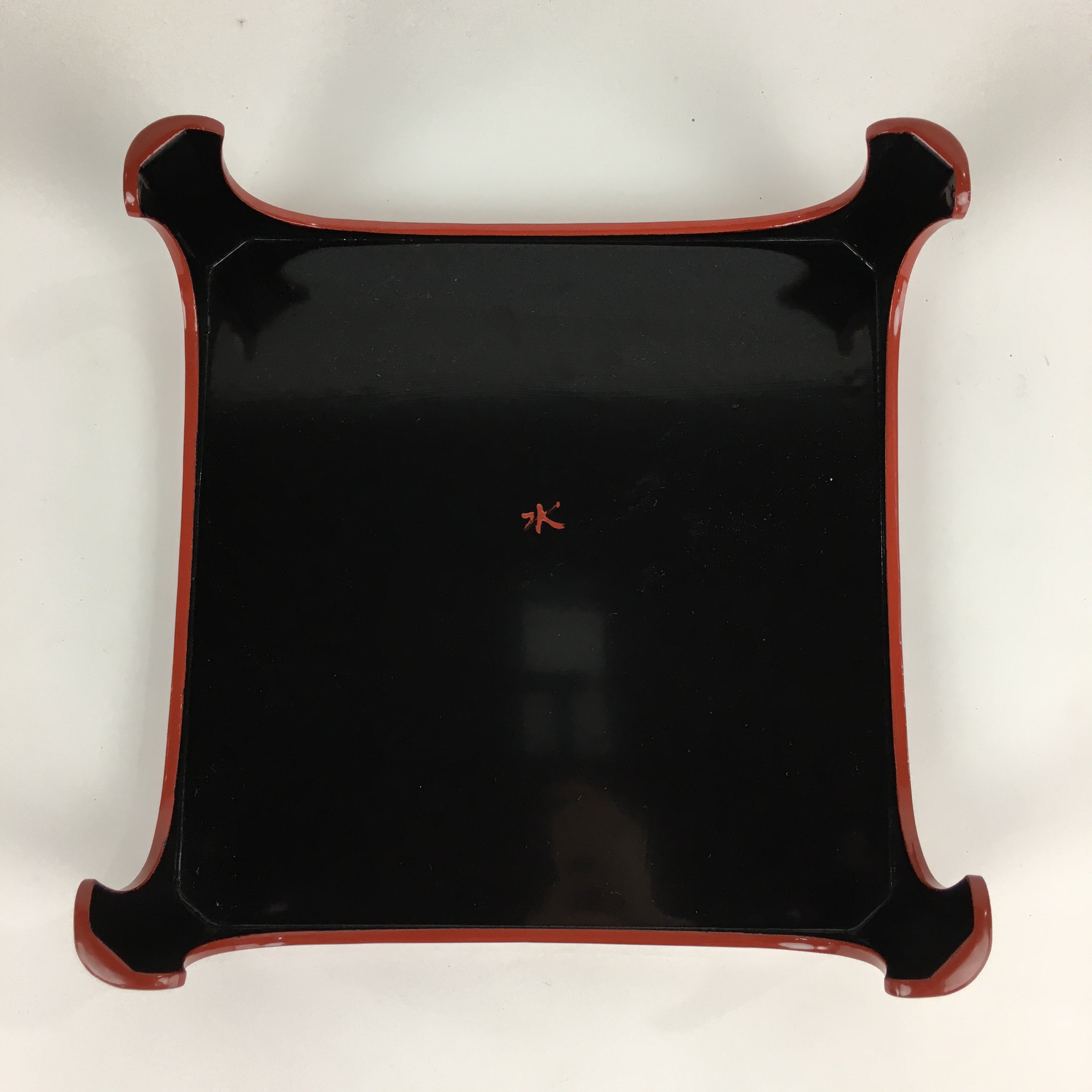 Japanese Wooden Legged Tray Lacquered Table Vtg Ozen Red Nurimono UR742