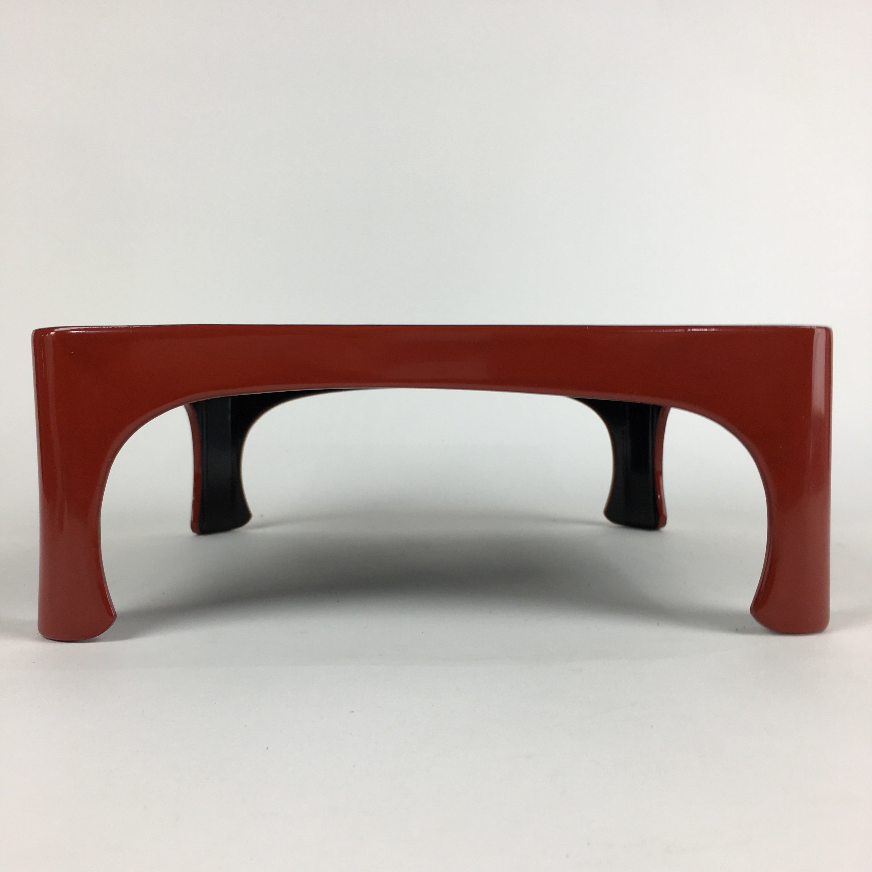 Japanese Wooden Legged Tray Lacquered Table Vtg Ozen Red Nurimono UR743
