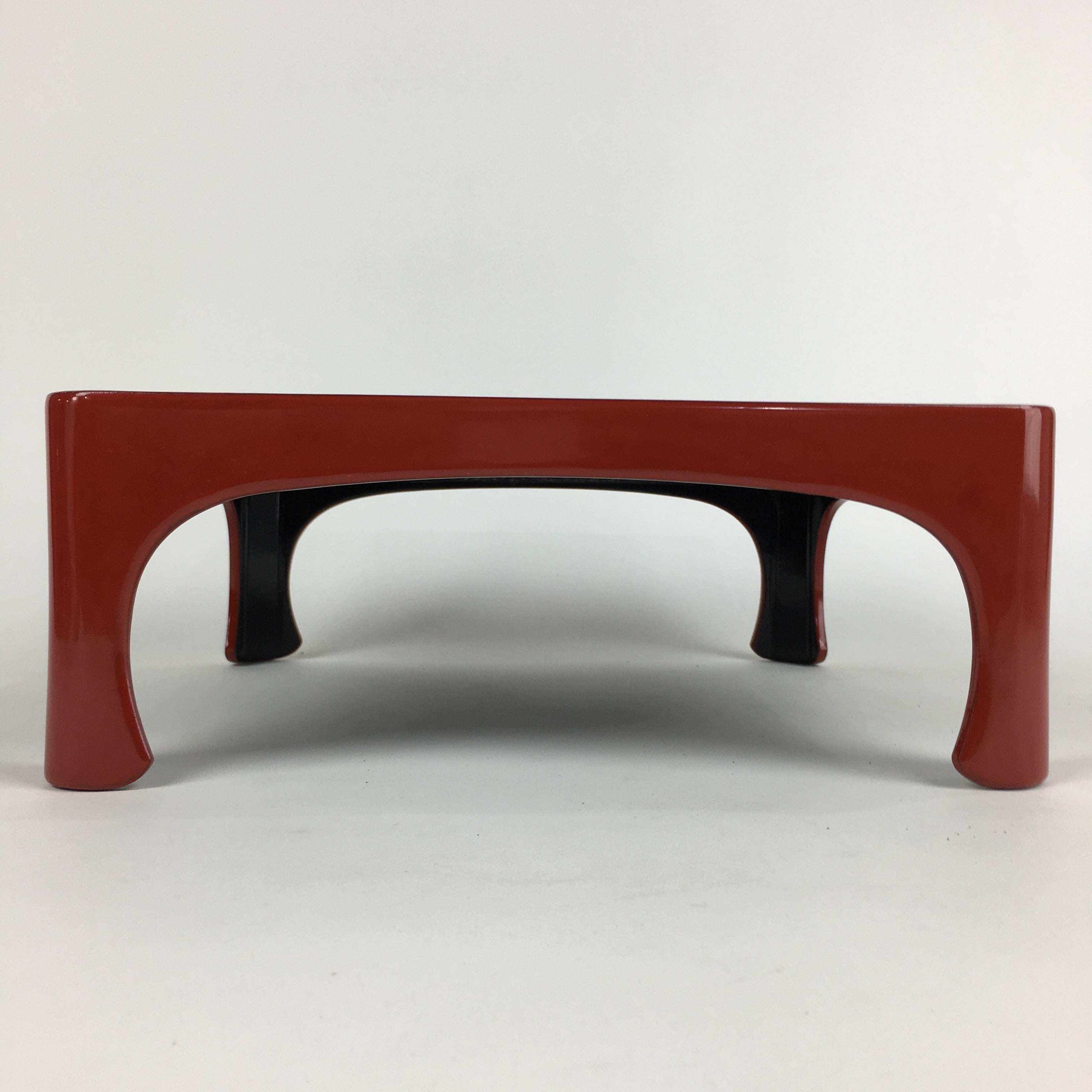Japanese Wooden Legged Tray Lacquered Table Vtg Ozen Red Nurimono UR743
