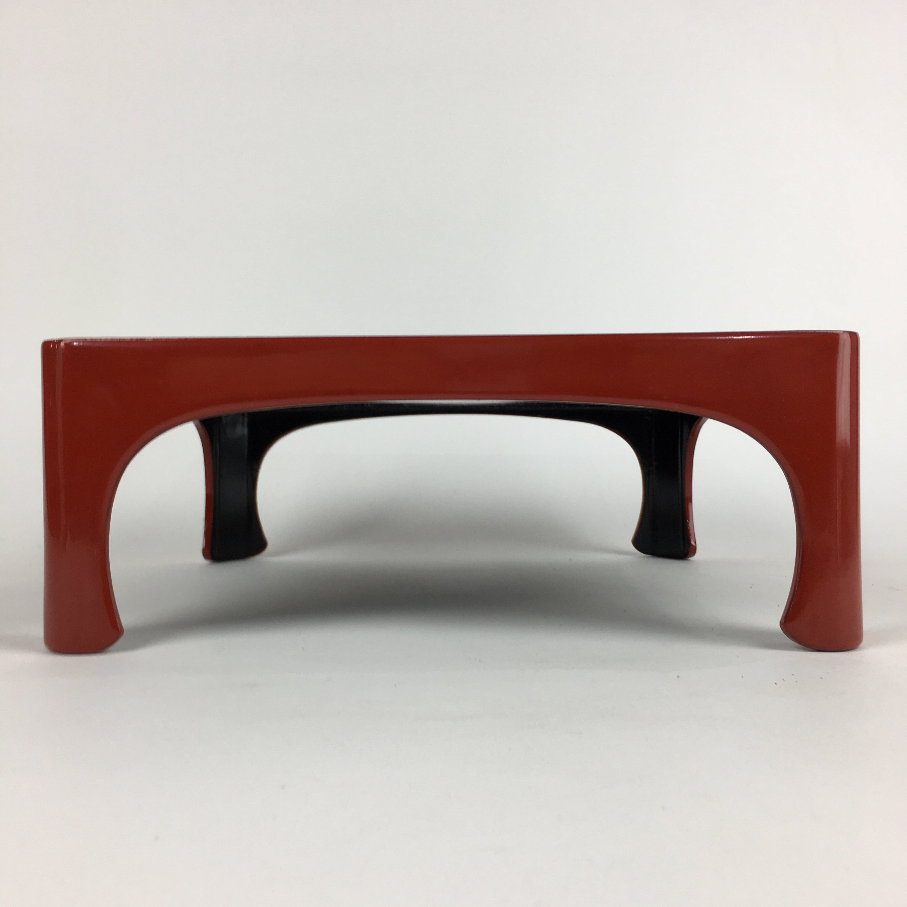 Japanese Wooden Legged Tray Lacquered Table Vtg Ozen Red Nurimono UR743