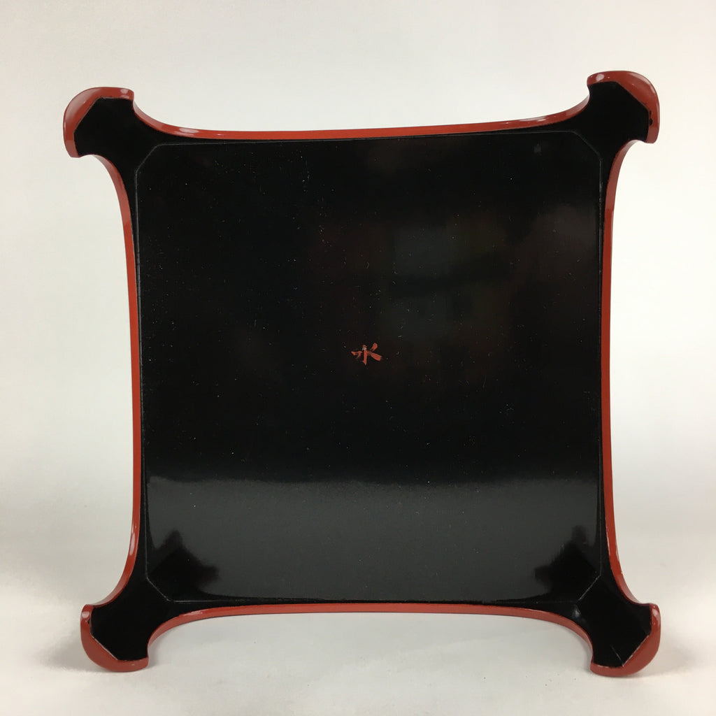 Japanese Wooden Legged Tray Lacquered Table Vtg Ozen Red Nurimono UR743