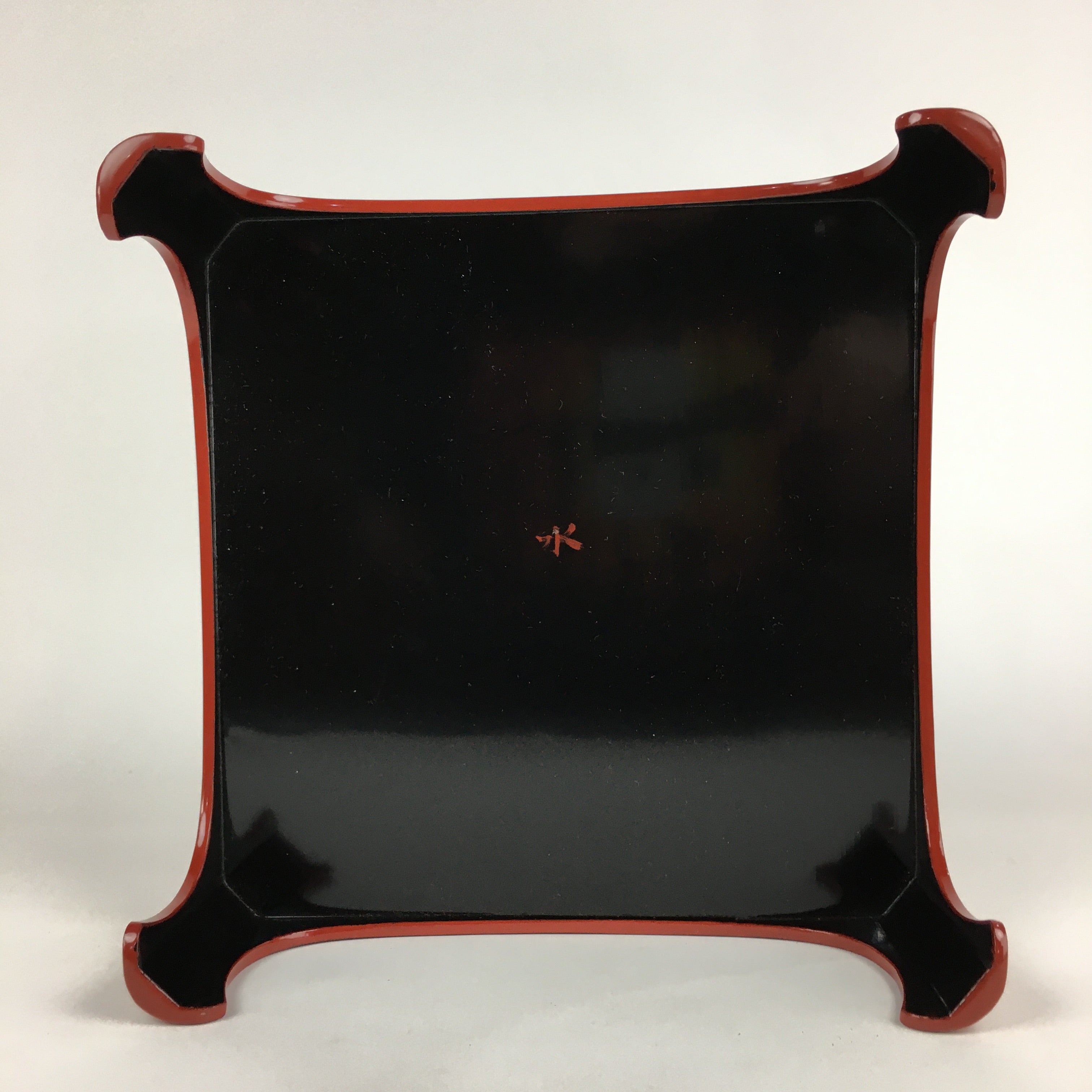 Japanese Wooden Legged Tray Lacquered Table Vtg Ozen Red Nurimono UR743