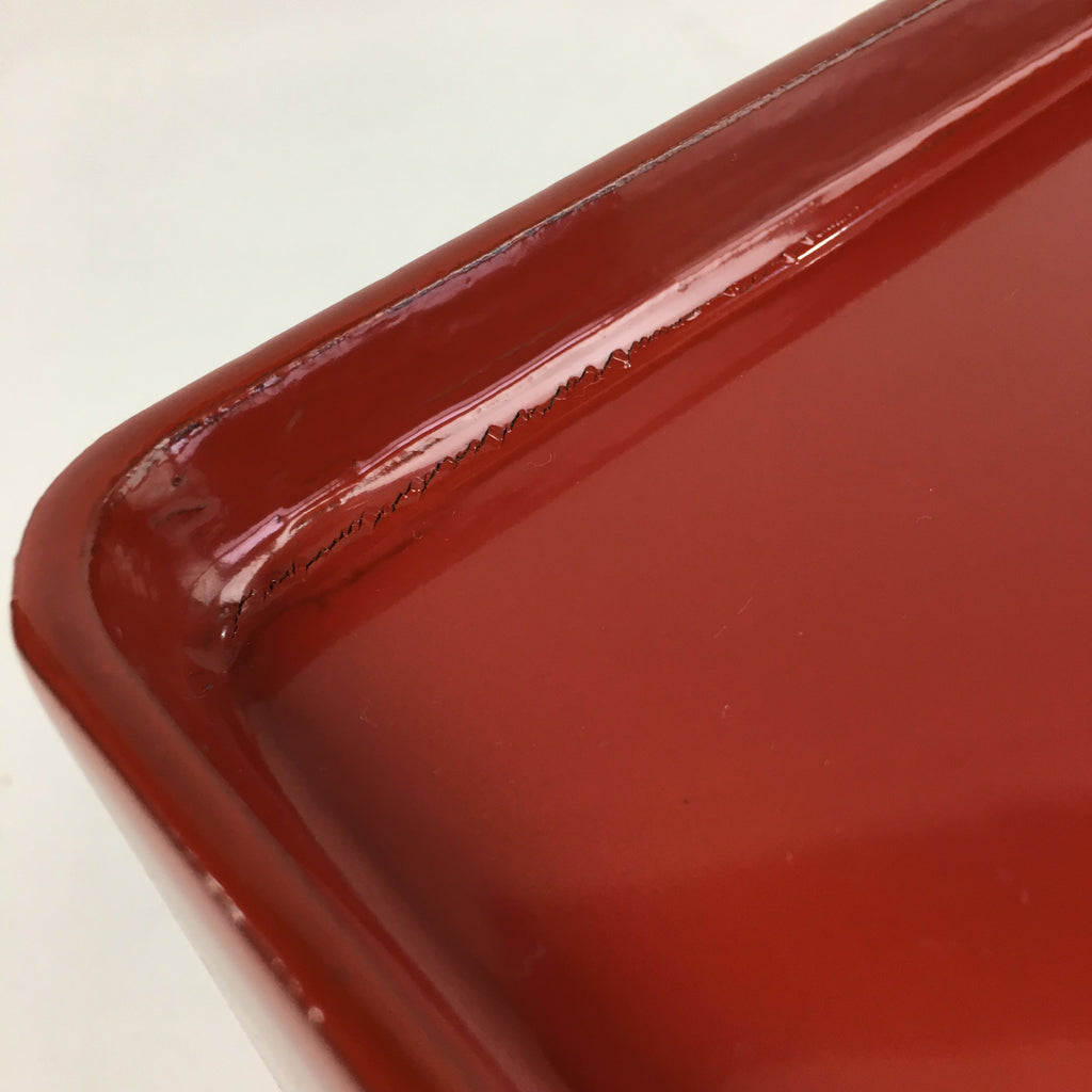 Japanese Wooden Legged Tray Lacquered Table Vtg Ozen Red Nurimono UR743