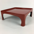 Japanese Wooden Legged Tray Lacquered Table Vtg Ozen Red Nurimono UR743