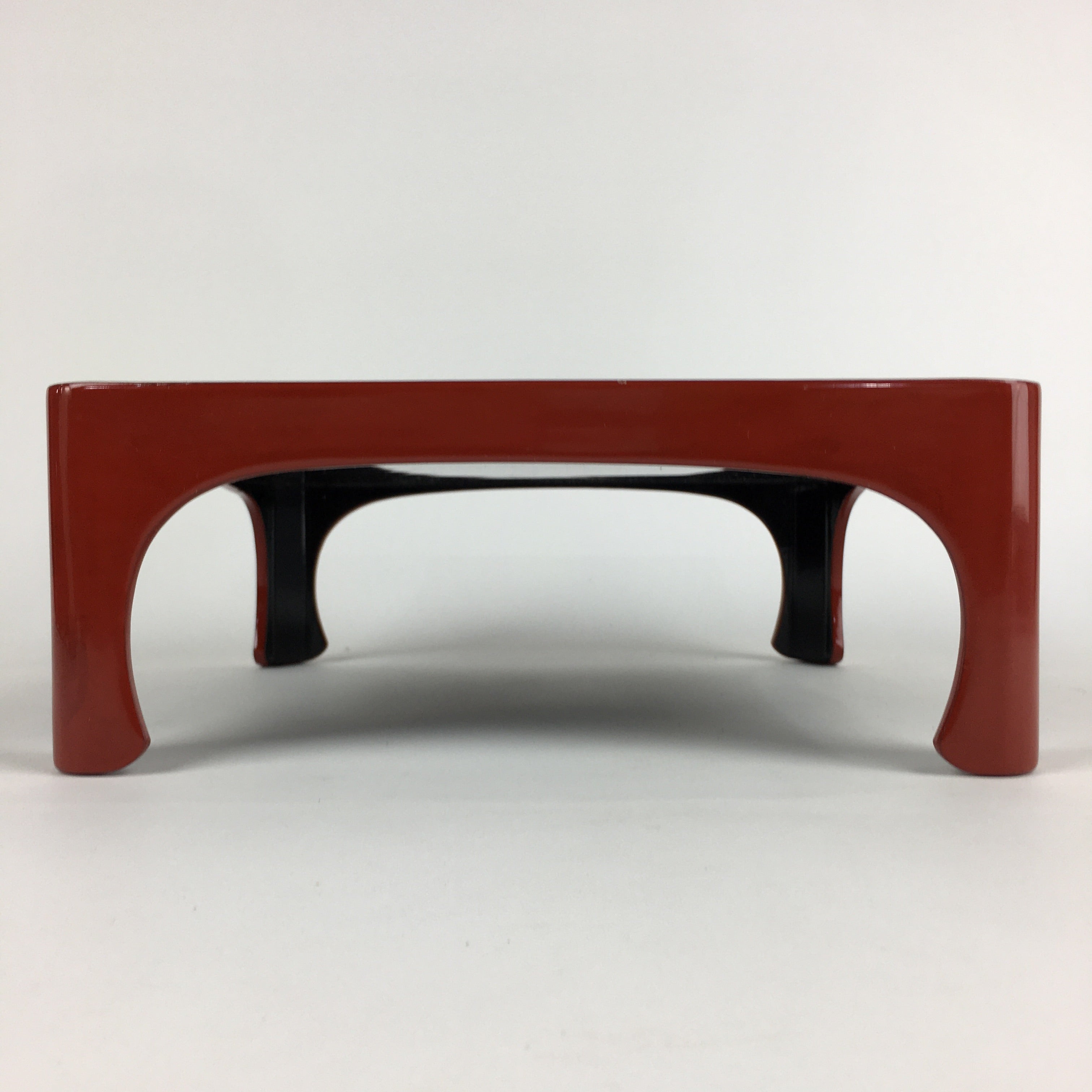 Japanese Wooden Legged Tray Lacquered Table Vtg Ozen Red Nurimono UR744