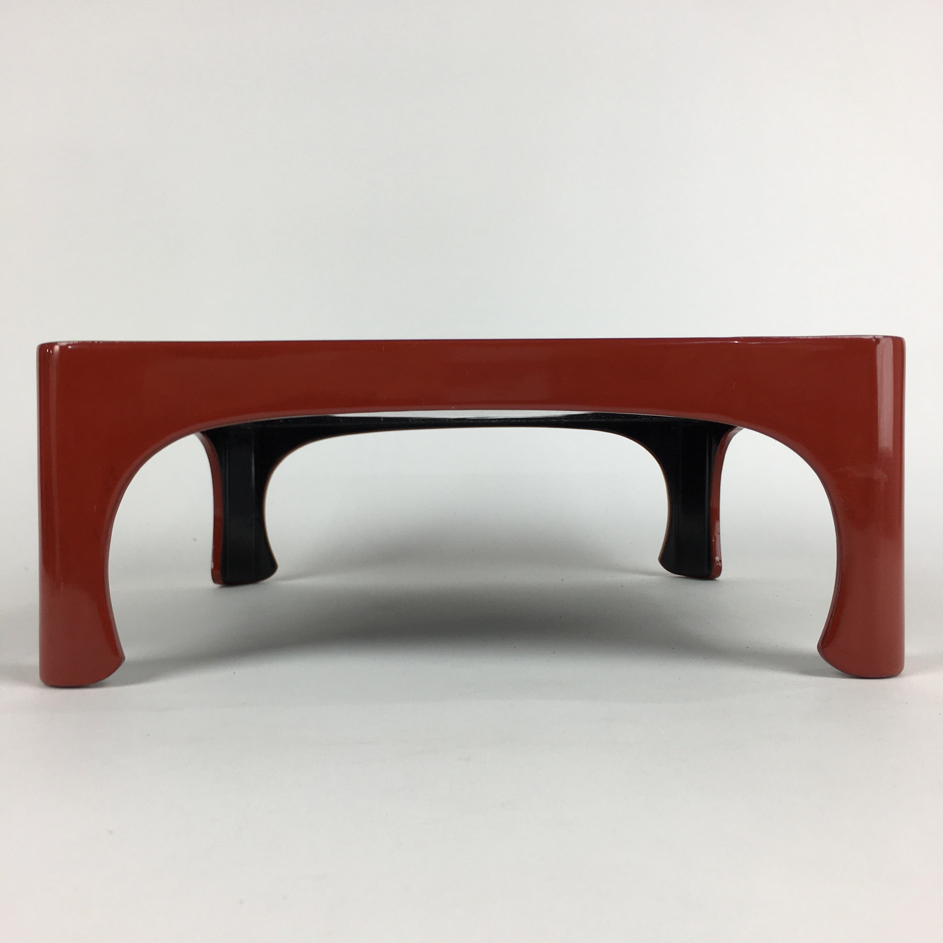 Japanese Wooden Legged Tray Lacquered Table Vtg Ozen Red Nurimono UR744