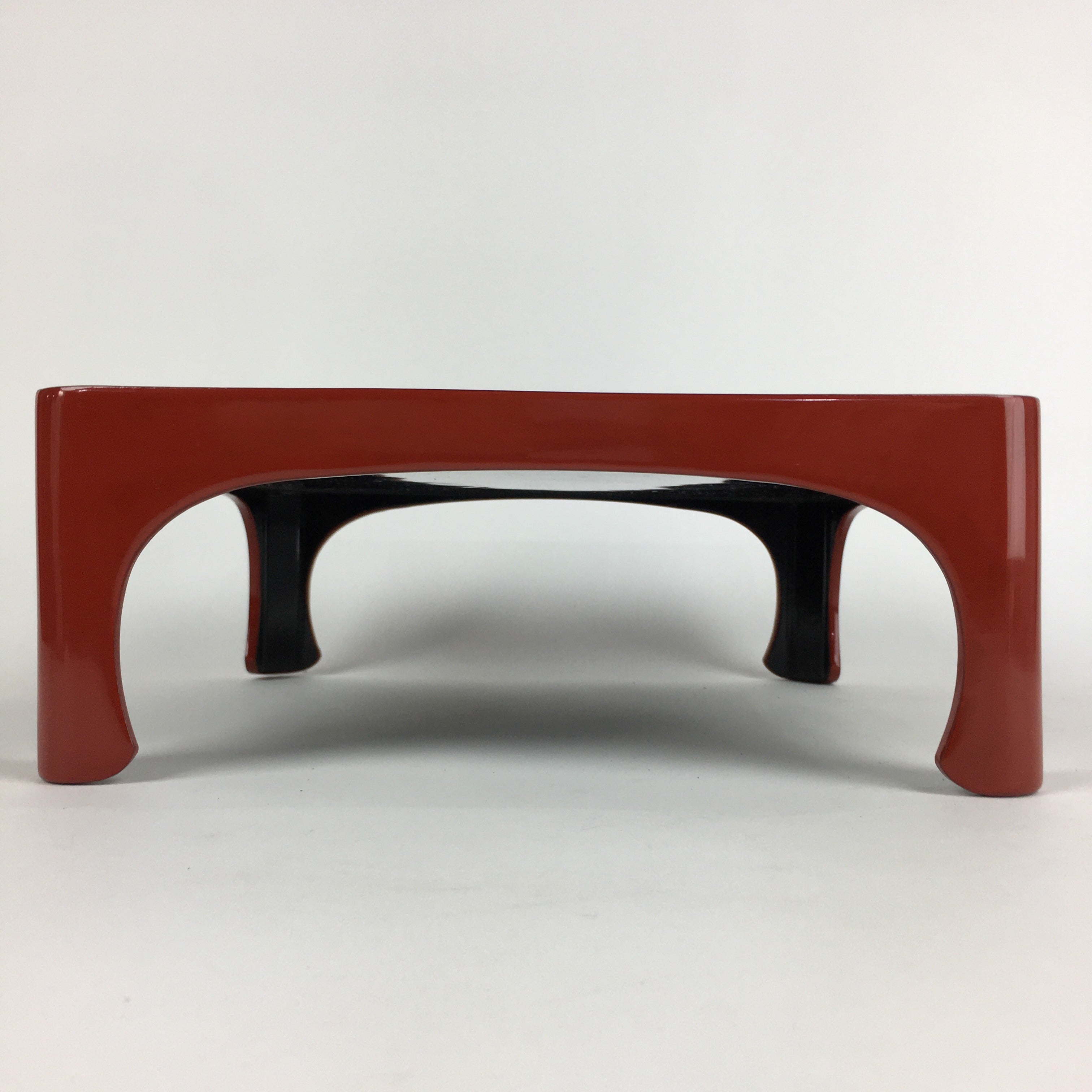 Japanese Wooden Legged Tray Lacquered Table Vtg Ozen Red Nurimono UR744
