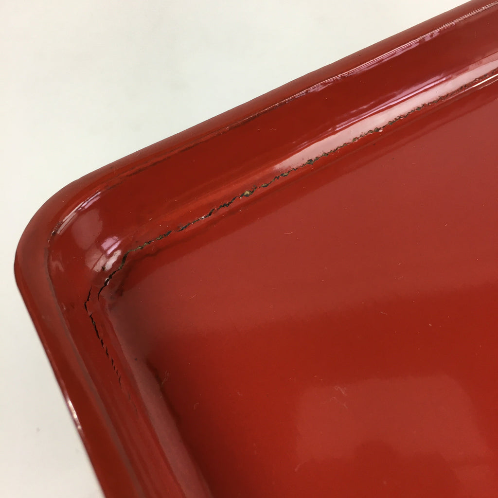 Japanese Wooden Legged Tray Lacquered Table Vtg Ozen Red Nurimono UR744