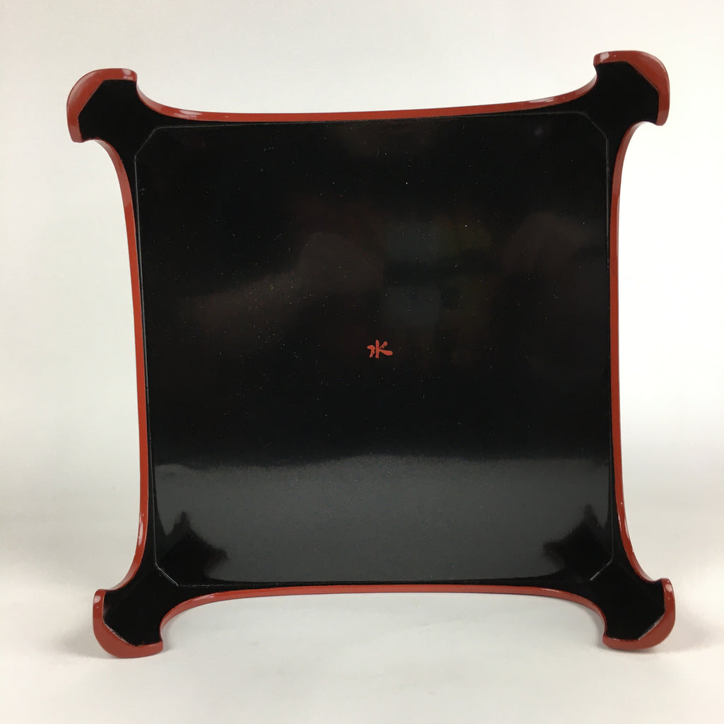 Japanese Wooden Legged Tray Lacquered Table Vtg Ozen Red Nurimono UR745