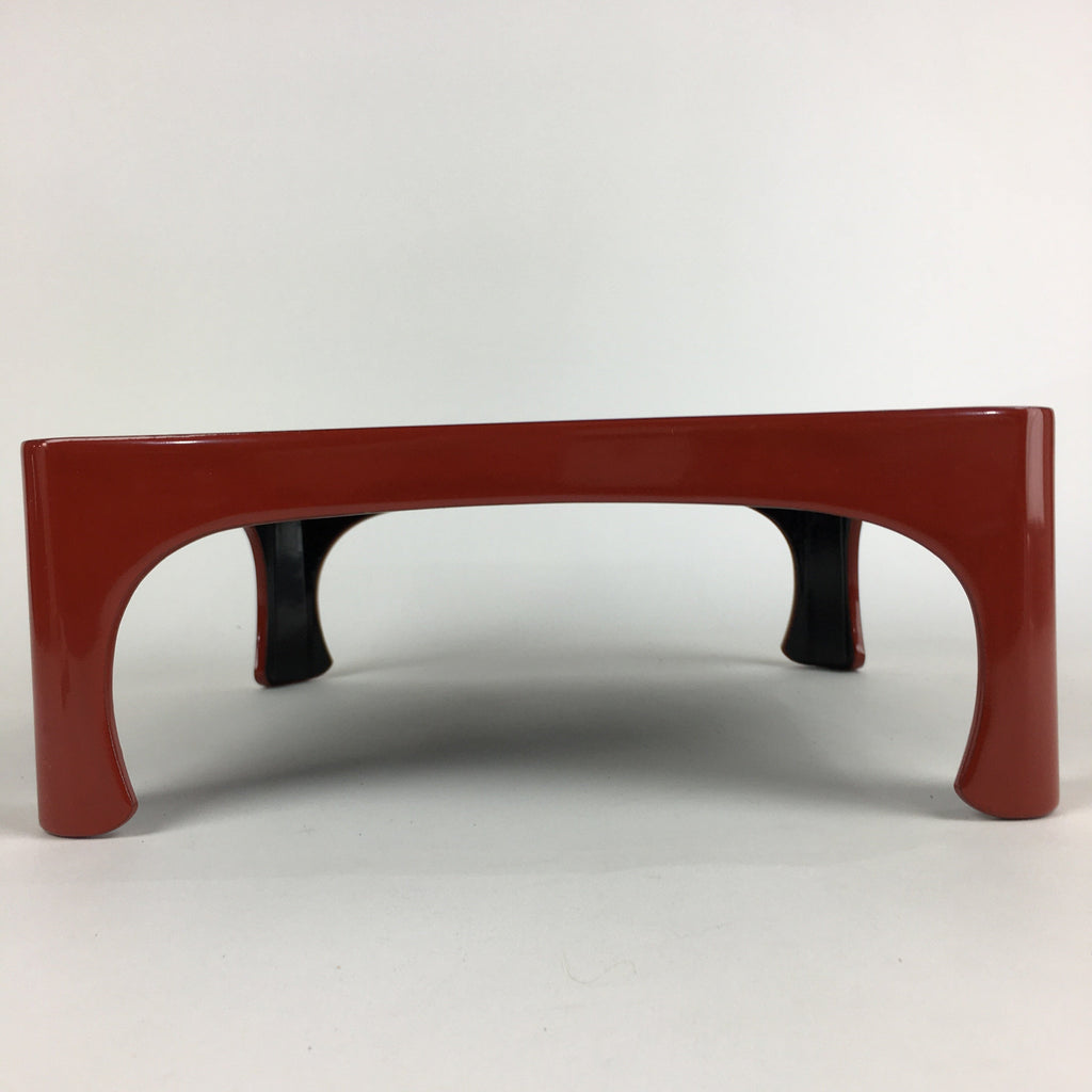 Japanese Wooden Legged Tray Lacquered Table Vtg Ozen Red Nurimono UR747