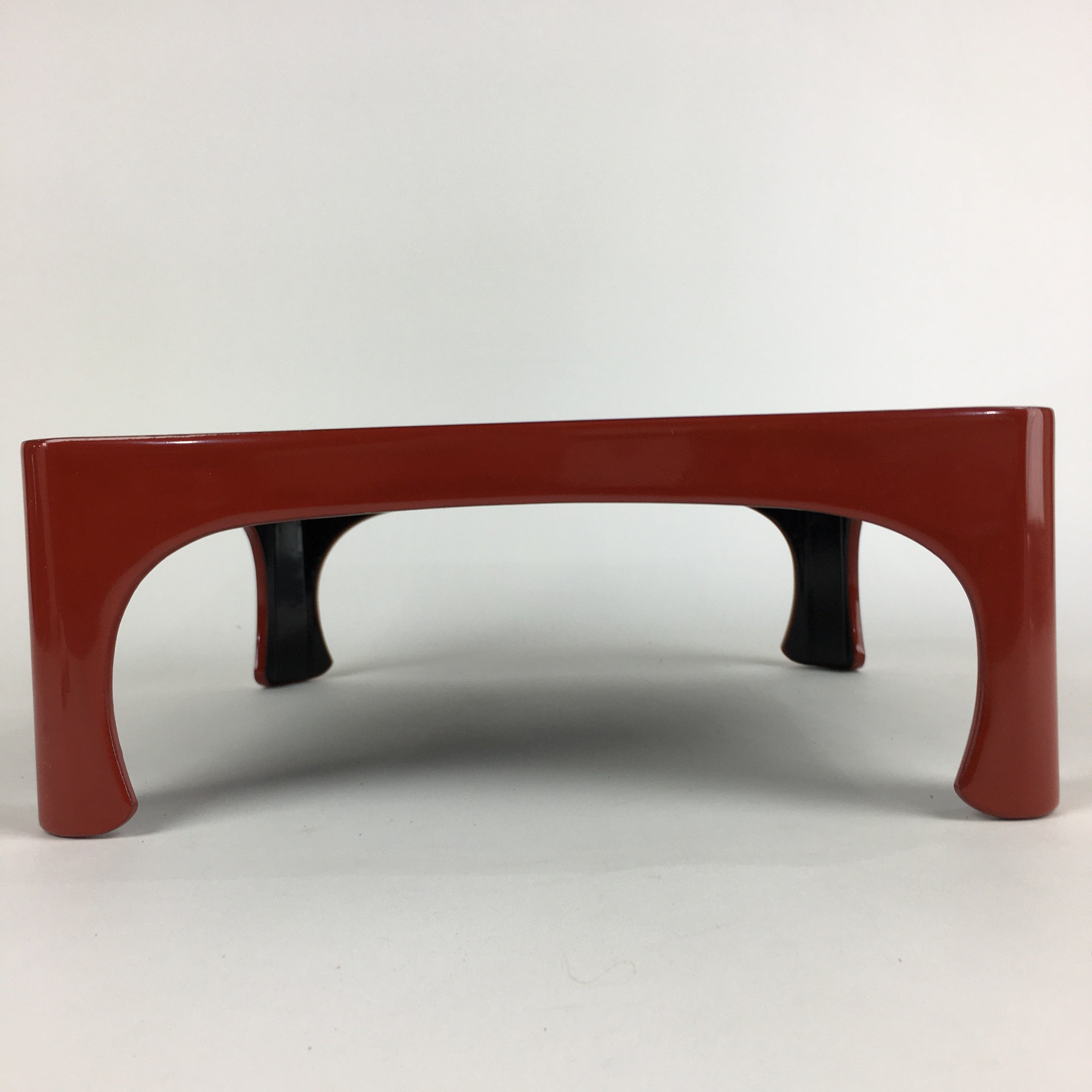 Japanese Wooden Legged Tray Lacquered Table Vtg Ozen Red Nurimono UR747