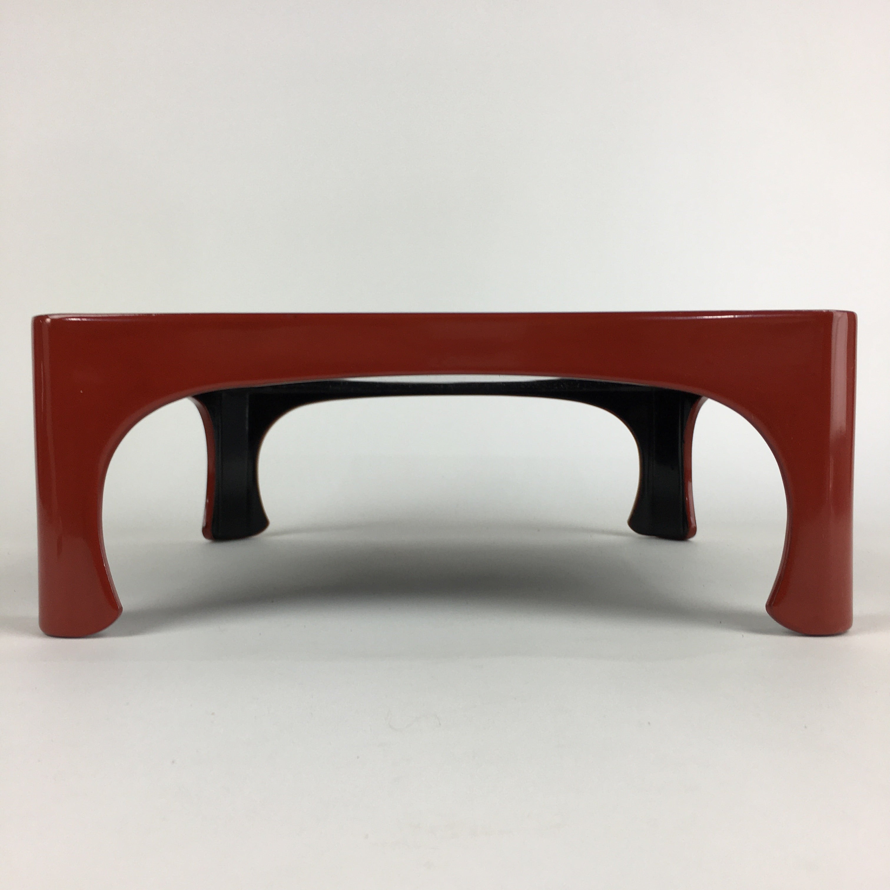 Japanese Wooden Legged Tray Lacquered Table Vtg Ozen Red Nurimono UR747