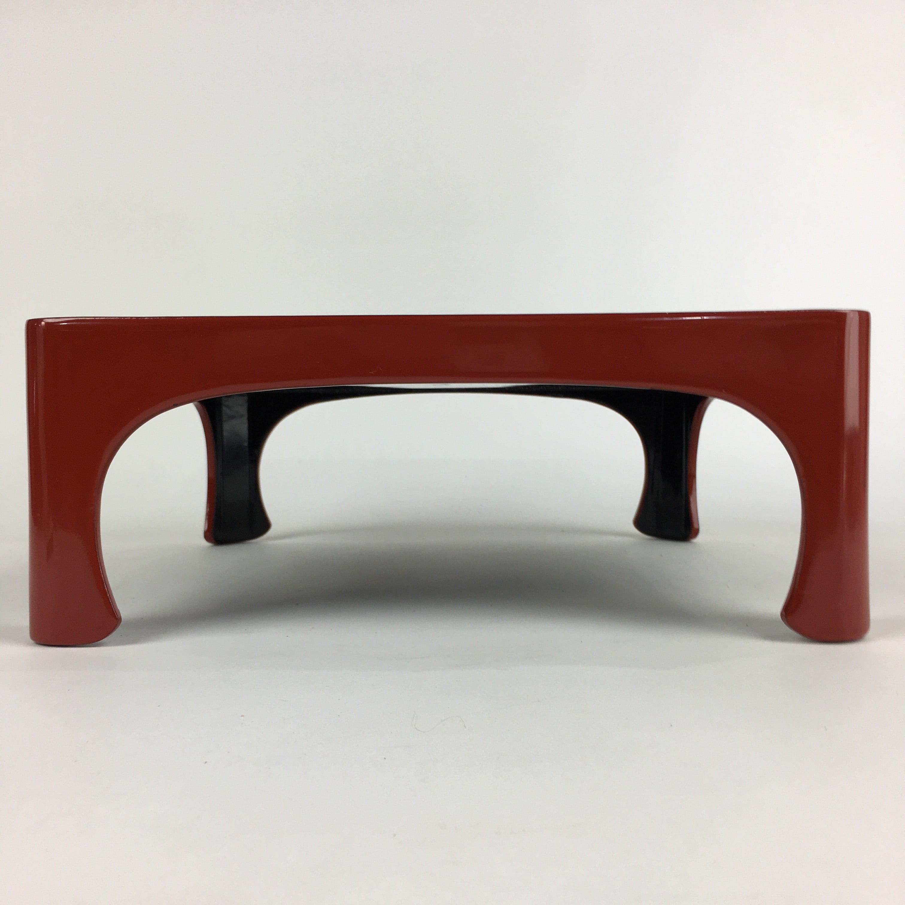 Japanese Wooden Legged Tray Lacquered Table Vtg Ozen Red Nurimono UR747