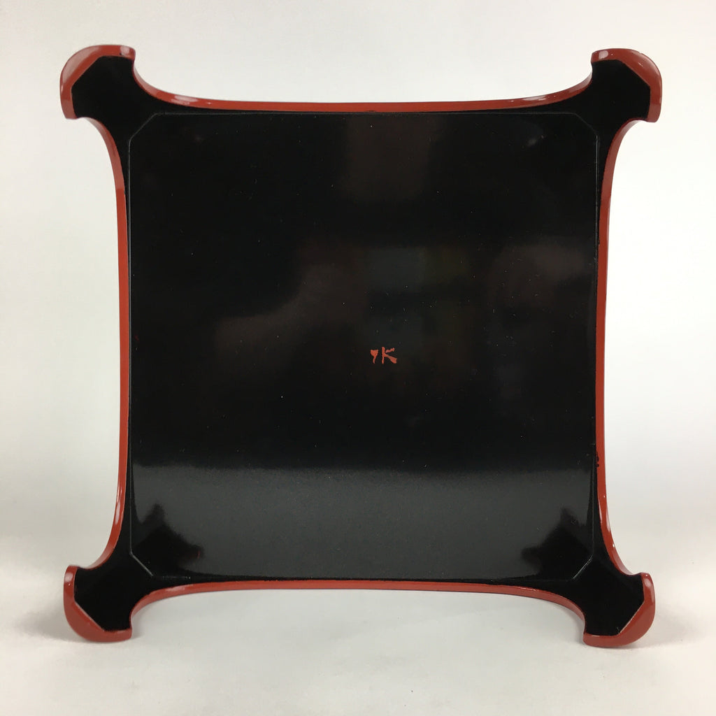Japanese Wooden Legged Tray Lacquered Table Vtg Ozen Red Nurimono UR747