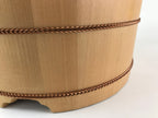 Japanese Wooden Lidded Bucket Ohitsu Vtg Handmade Rice Sushi Oke JK433