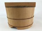 Japanese Wooden Lidded Bucket Ohitsu Vtg Handmade Rice Sushi Oke JK433
