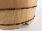 Japanese Wooden Lidded Bucket Ohitsu Vtg Handmade Rice Sushi Oke JK434