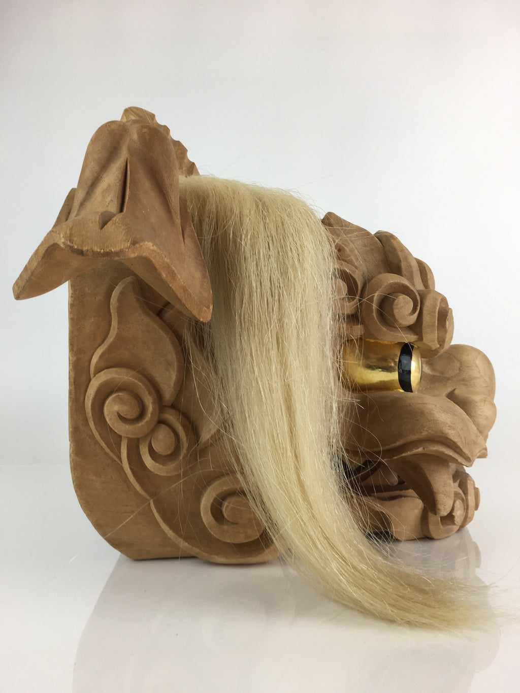 Japanese Wooden Lion Head Shishigashira Vtg Shishi-Mai Folk Craft BD826
