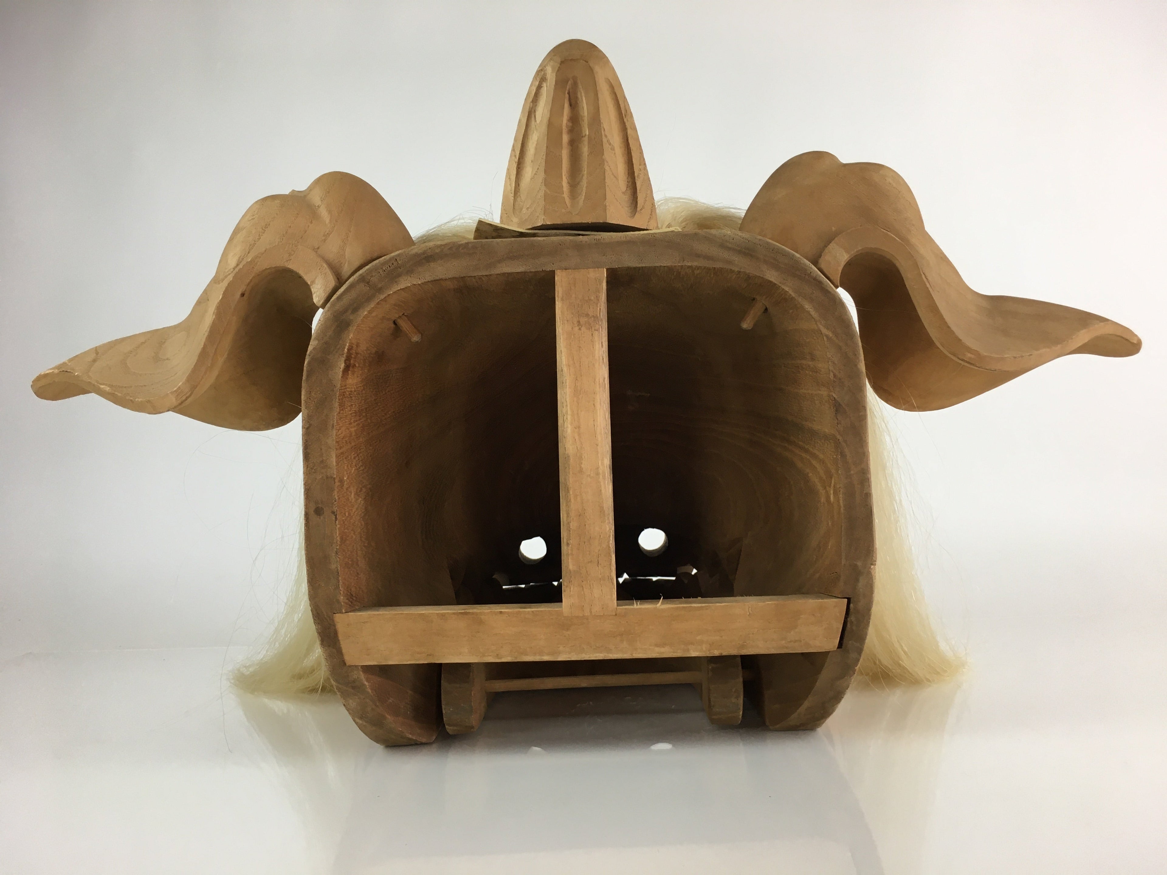 Japanese Wooden Lion Head Shishigashira Vtg Shishi-Mai Folk Craft BD826