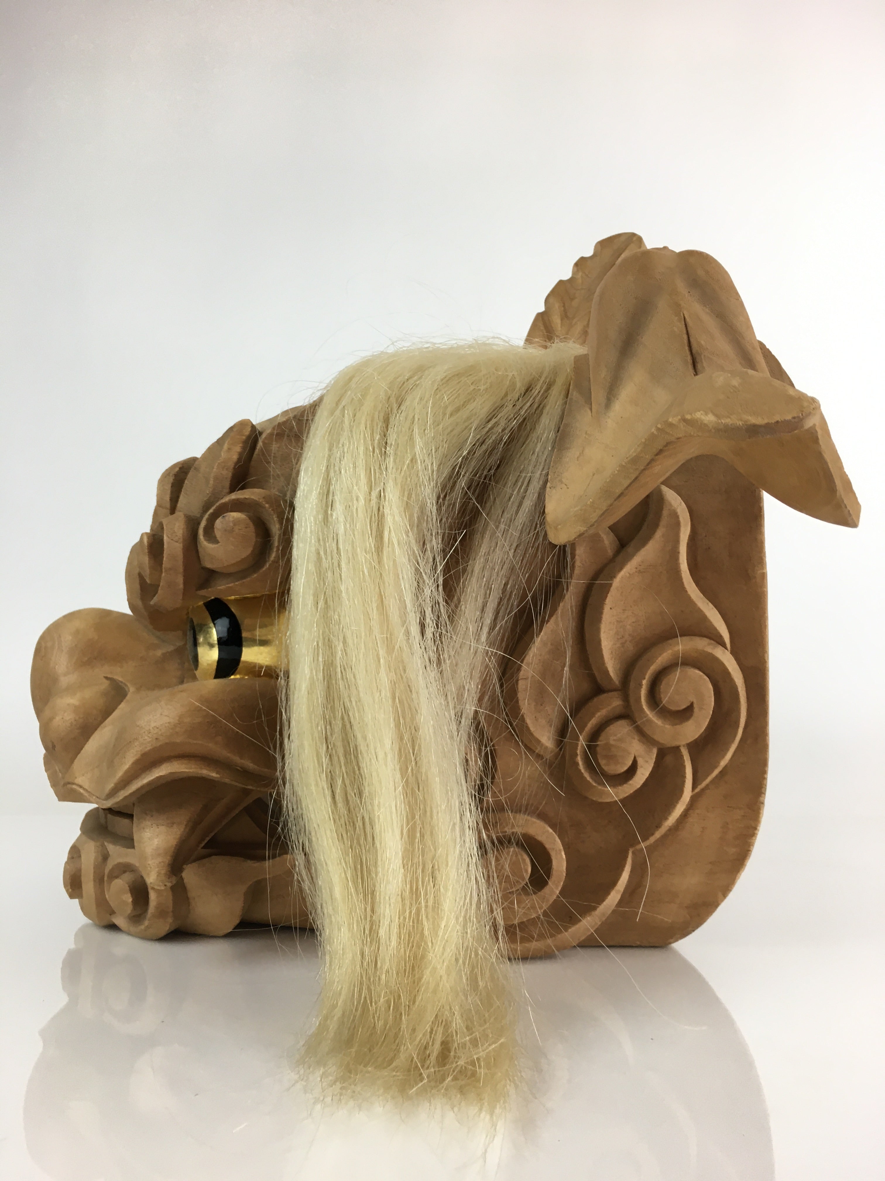 Japanese Wooden Lion Head Shishigashira Vtg Shishi-Mai Folk Craft BD826